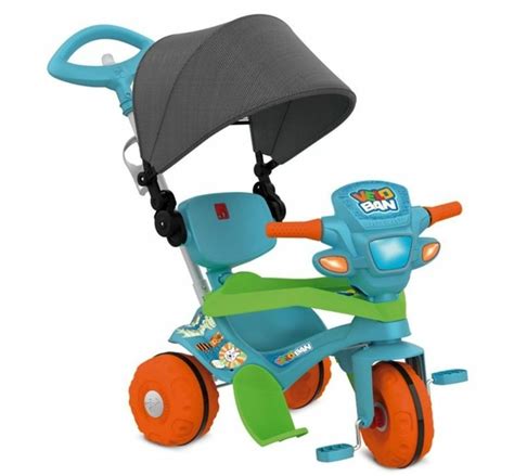 Triciclo Velotrol Capota Passeio E Pedal Azul