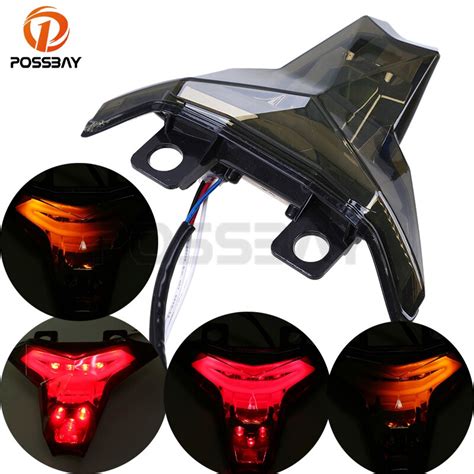 Possbay Motorcycle Led Tail Lights Rear Brake Taillight Motocicleta