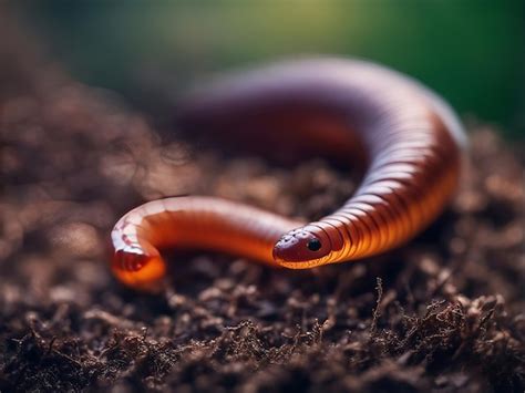 premium photo close    earthworm   ground  nature