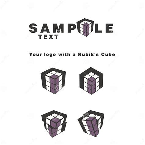 Rubik`s Cube Logo Design Icon Vector Illustration Geometric Sign