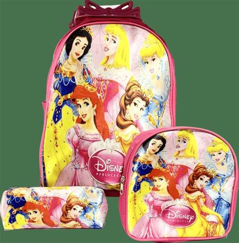 Kit Mochila Princesas Disney Rosa Rodinha Lancheira Estojo Xeus