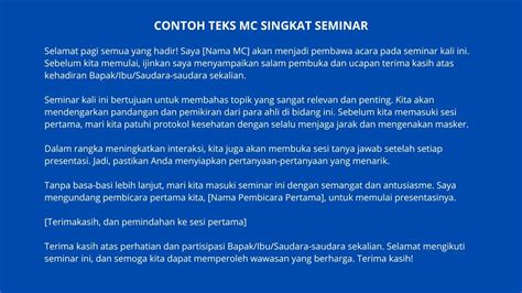 12 Contoh Teks Mc Singkat Untuk Berbagai Acara