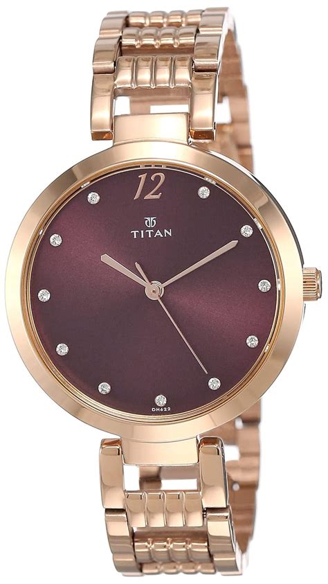 Titan Purple Fashion Basics Analog Red Dial Womens Watch Nn2480wm02