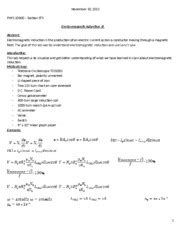 Lab 6 Report Elecromagnetic Induction B November 30 2015 PHYS