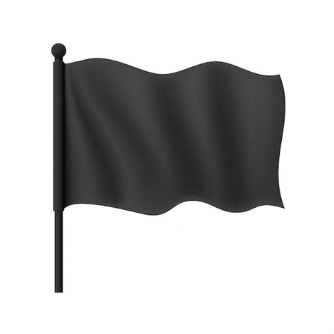 Bandera Ondulada Negra Realista Vector Premium