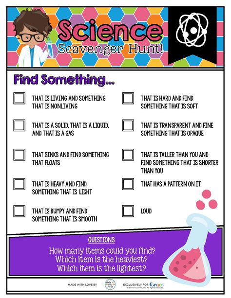 Science Scavenger Hunt Ideas For Elementary