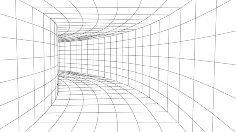 Premium Vector White Wireframe Room Empty Perspective Box Futuristic