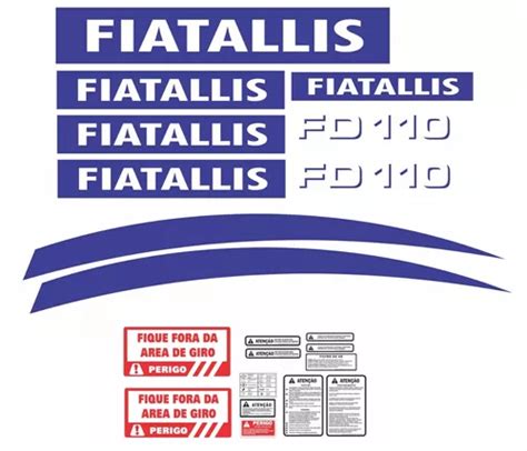 Kit Adesivos Trator De Esteira Fiatallis Fd 110 Ca 00385 Mq