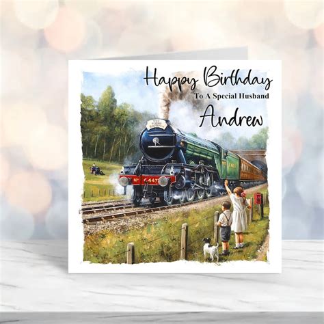 Personalised Birthday Card Steam Train Locomotive Steam Engine Etsy UK