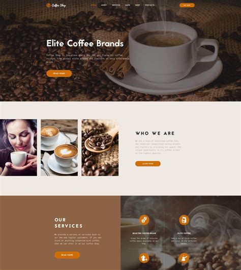 View The Demo Preview For The Premium Coffee Shop Multipage Website