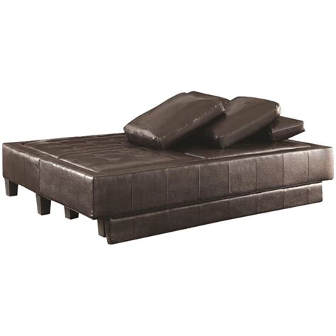 Coaster Ellesmere Faux Leather Convertible Sofa Bed With Ottomans 300204