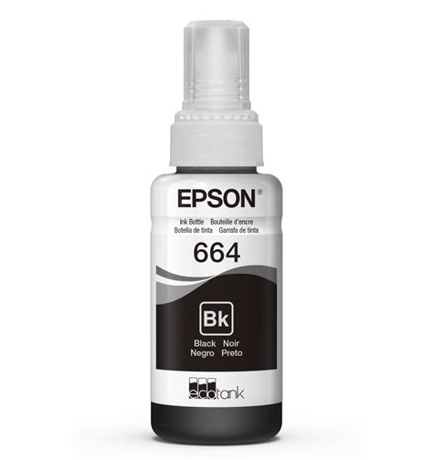 Botella De Tinta Epson Ecofit Color Negro T664 Suministros Y Tintas