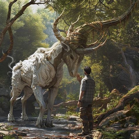 Mythical Creature Encounter | Premium AI-generated image