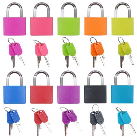 Buy 10 Pieces Multicolor Small Padlock With Keys Metal Suitcase Locks