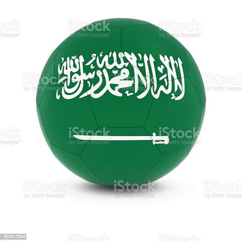 Saudi Arabia Football Saudi Arabian Flag On Soccer Ball Stock Photo