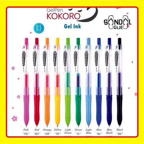 Jual Pulpen Bolpen Gel Kokoro Zebra Warna Warni Shopee Indonesia