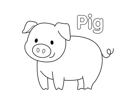 Pig Coloring Page Cute Coloring Pages Farm Animals For Kids Cow