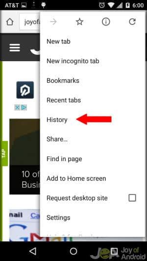 How To Clear Your Android Browser History Joyofandroid