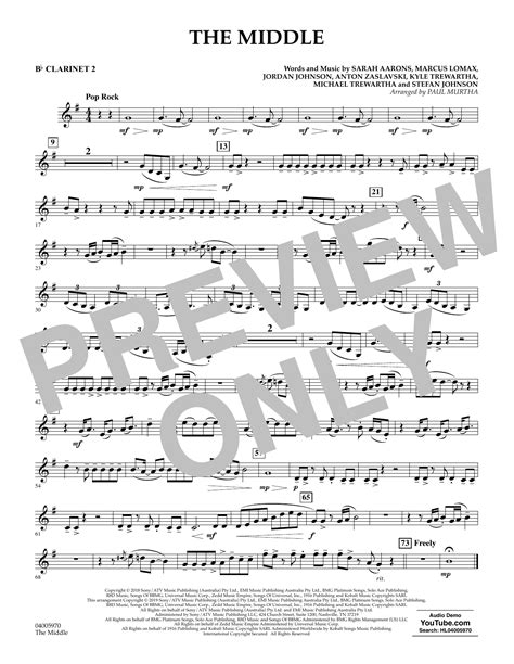 The Middle Arr Paul Murtha Bb Clarinet 2 Sheet Music Zedd Maren