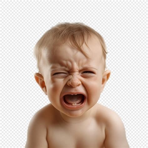 Premium Psd Baby Crying On Isolated Transparent Background