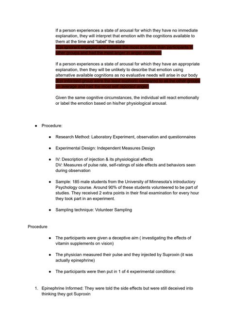 Solution Schachter Singer Two Factors In Emotions Google Docs Studypool