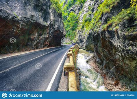 Amazing Summer View Of Bicaz Canyon Cheile Bicazului Stock Photo