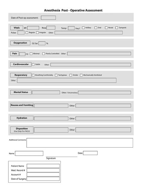 Post Operative Assessment Complete With Ease Airslate Signnow