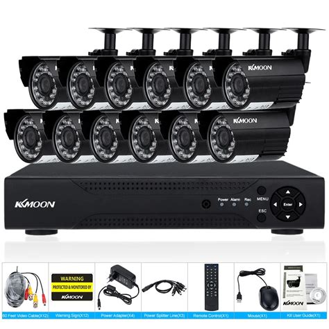 KKmoon 16CH AHD DVR Kit CCTV System 720P 960H DVR Recorder With 12pcs 1