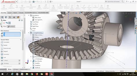 Membuat Dan Menggerakan Bevel Gear Roda Gigi Kerucut Solidworks 2016