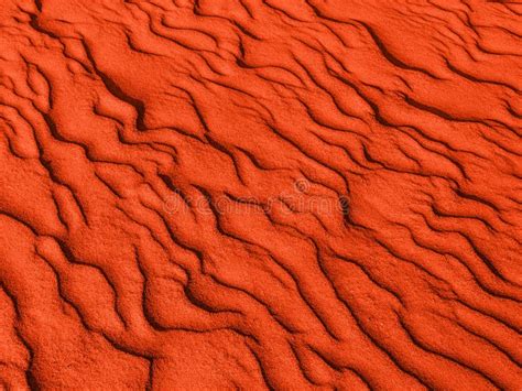 Texture Of Red Sand Waves On The Beach Or In The Desert The Ripples Of