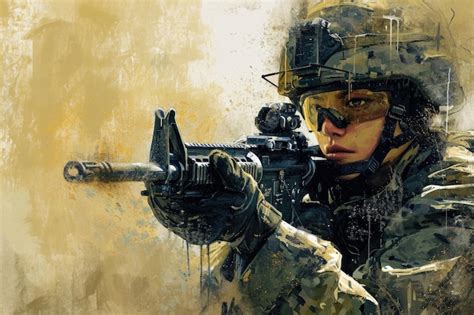 En Esta Pintura Se Representa A Un Soldado Sosteniendo Un Rifle Con