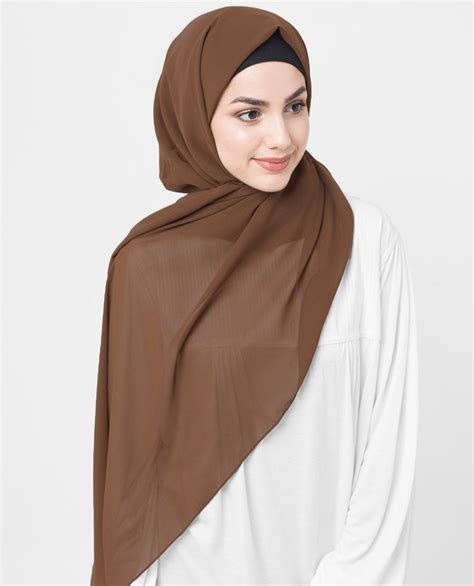 Cocoa Brown Georgette Hijab Muslim Fashion Fashion Hijab Fashion