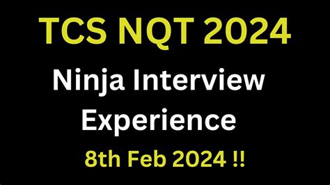 TCS NQT 2024 TCS Ninja Interview Experience TR HR Questions Asked