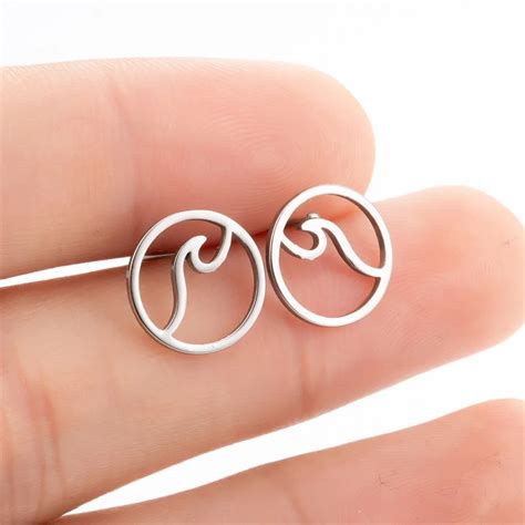 Oly U Women Ocean Wave Earrings Stainless Steel Stud Earring Fashion