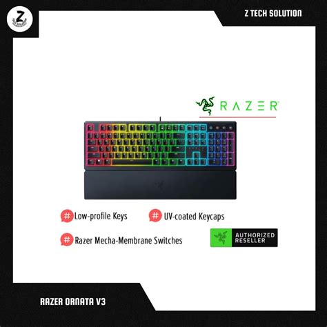 Razer Ornata V Ergonomic Clicky Rgb Gaming Keyboard With Low Profile