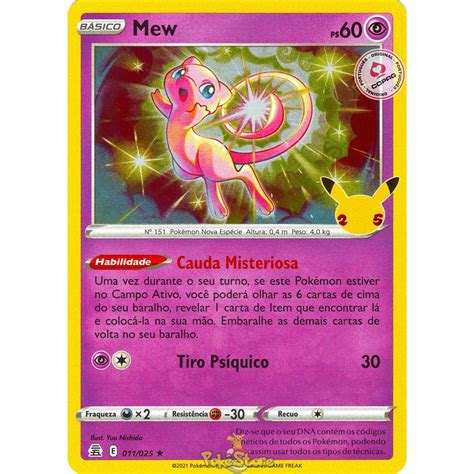 Carta Pokémon Mew Mewtwo Rara Diversos Modelos Shopee Brasil