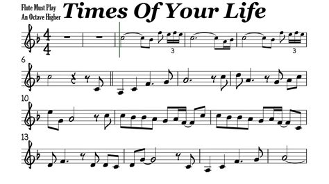 Times Of Your Life Flute Violin Sheet Music Backing Track Play Along