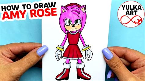 How To Draw AMY ROSE From Sonic The Hedgehog YouTube