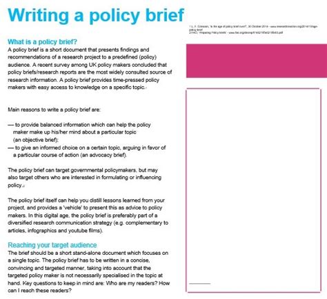 30 Free Policy Brief Templates And Examples [ms Word] Best Collections