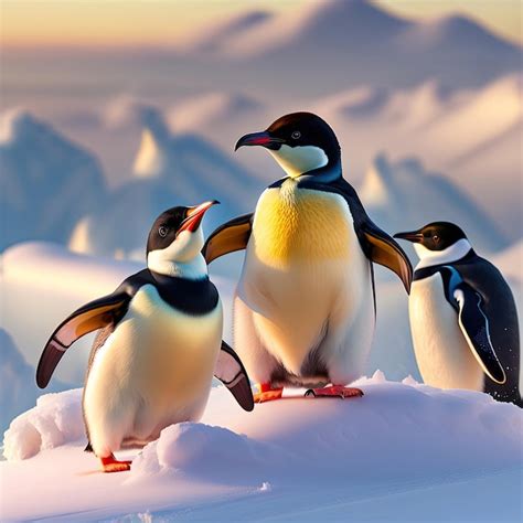 Premium AI Image Penguins On The Snow