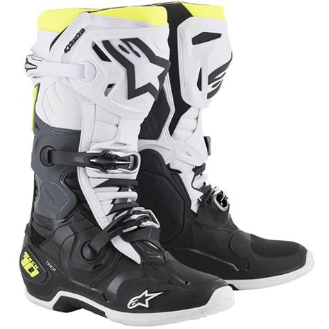 Alpinestars Tech Boots Black White Yellow Fluo Free Uk Delivery