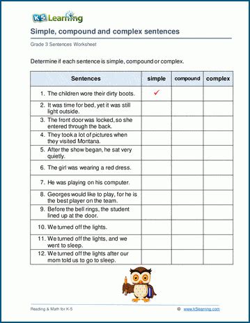 Simple Compound Complex Sentences Test