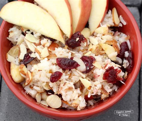 Basmati Rice Salad With Apples Cranberries Coconut And Almonds