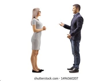 Two People Standing Talking Images Stock Photos D Objects