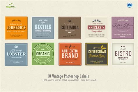 10 Photoshop Labels 2 Styles Custom Designed Graphic Objects