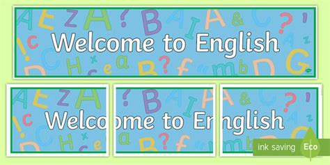 Welcome To English Display Banner Teacher Made Twinkl