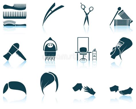 Hairdresser Icon Set Flat Stock Vector Illustration Of Isolated 47195692