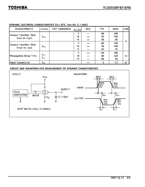 TC4093BF Datasheet 3 5 Pages TOSHIBA QUAD 2 INPUT NAND SCHMITT TRIGGERS