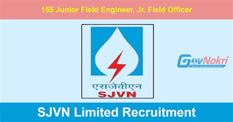 Sjvn Limited Hiring Notification For Post Of Junior Field