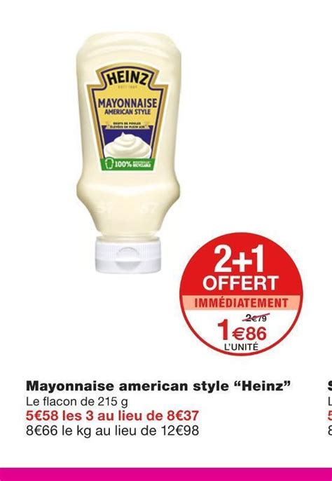 Promo Heinz Mayonnaise American Style Chez Monoprix